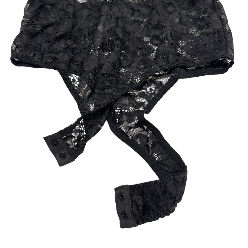 Wishlist Lace Bodysuit Halter Size S Black One Piece Thongs - Picture 6 of 9